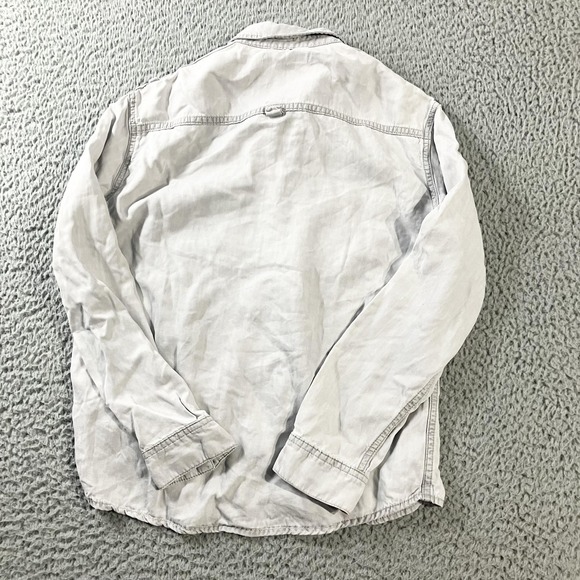 AllSaints Shirt Womens 4 Gray Irva Tencel Button Front Long Sleeve Top - Picture 7 of 7